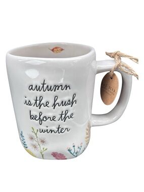 NEW Rae Dunn 2025 Fall Mug - "Autumn is the Hush Before the Winter" Floral